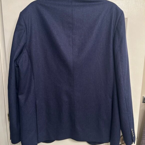 Boggi Blue Modern Fit Two-Button Blazer with Removable Trim - Picture 2 of 8